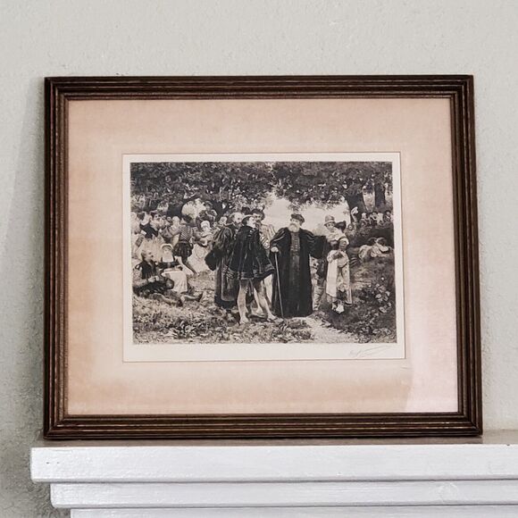 Antique Pierre Salvy Frederic Teysonnieres 1834 ART Framed 18.5x15.5 Inch - Picture 1 of 6